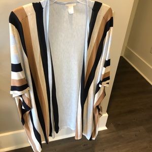 H&M Striped Shawl Cardigan